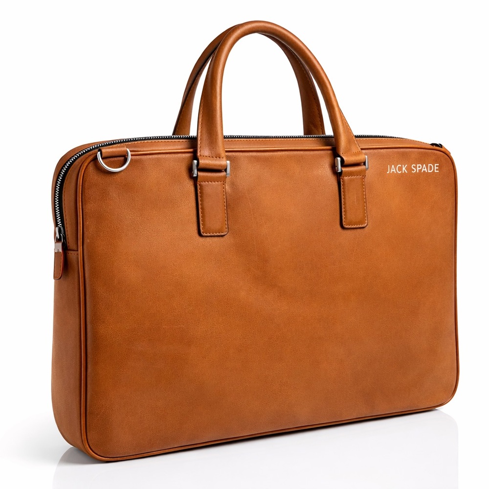 Jack Spade Tan Leather Briefcase